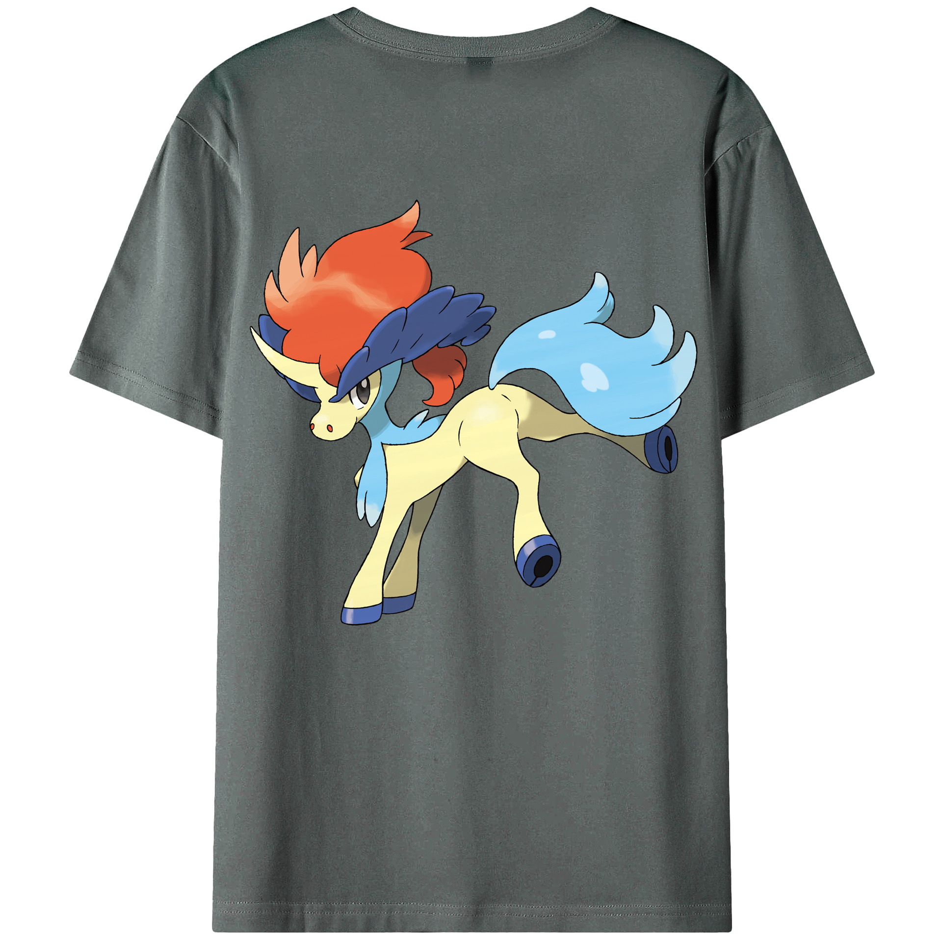 （画像用） ポケットモンスター Pokémon 綿100％ メンズ半袖Tシャツ（バックプリント） 通気性